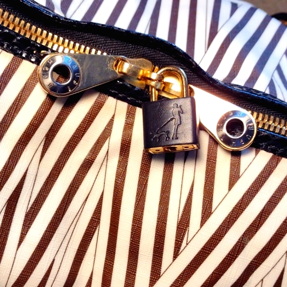 Henri Bendel Disturbed Stripe weekender with lock - Picture 14 of 16